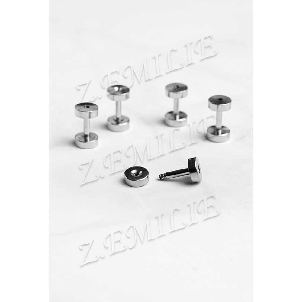 Élargisseur (écarteur) Spiral Acrylique Bleu - Pour Piercing Lobe, Diamètre 4 Mm, Motif Opaque