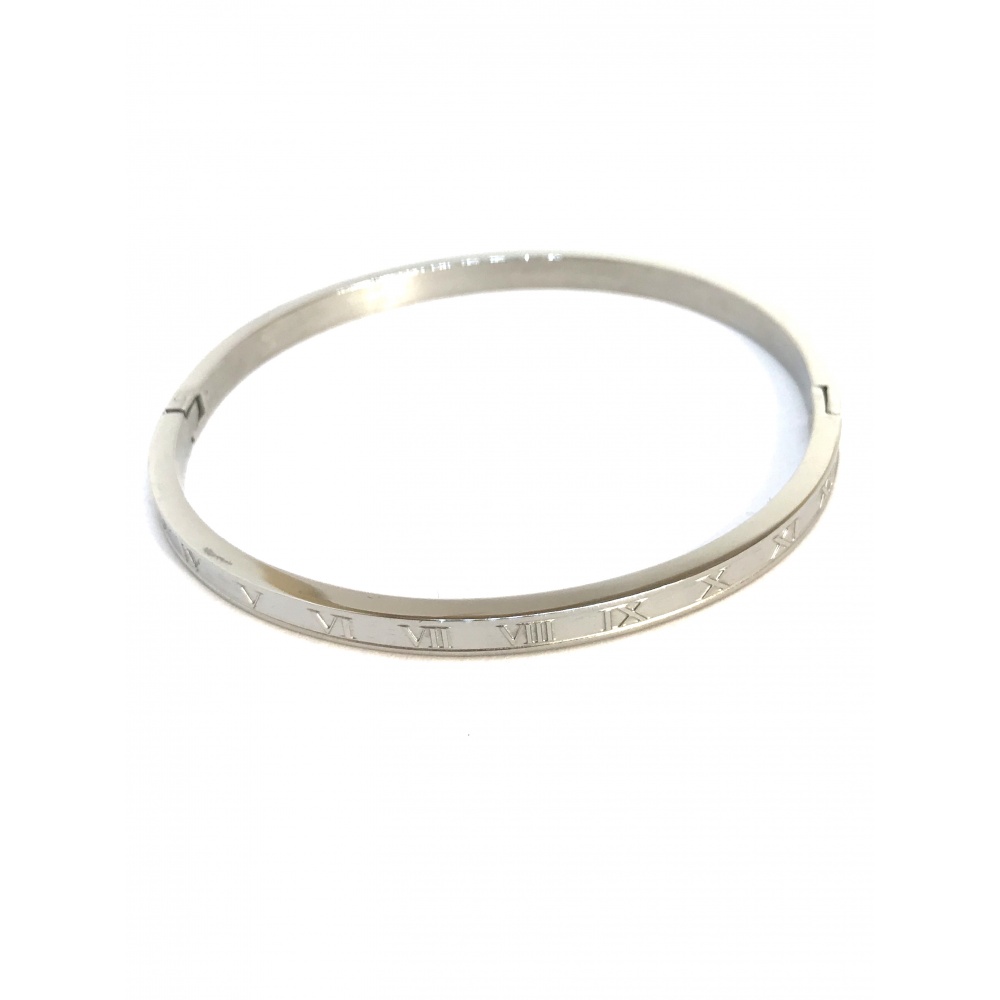 Bracelet Jonc En Acier Inoxydable - Couleur Argenté, Style Simple Et Intemporel - Neuf Avec étiquettes