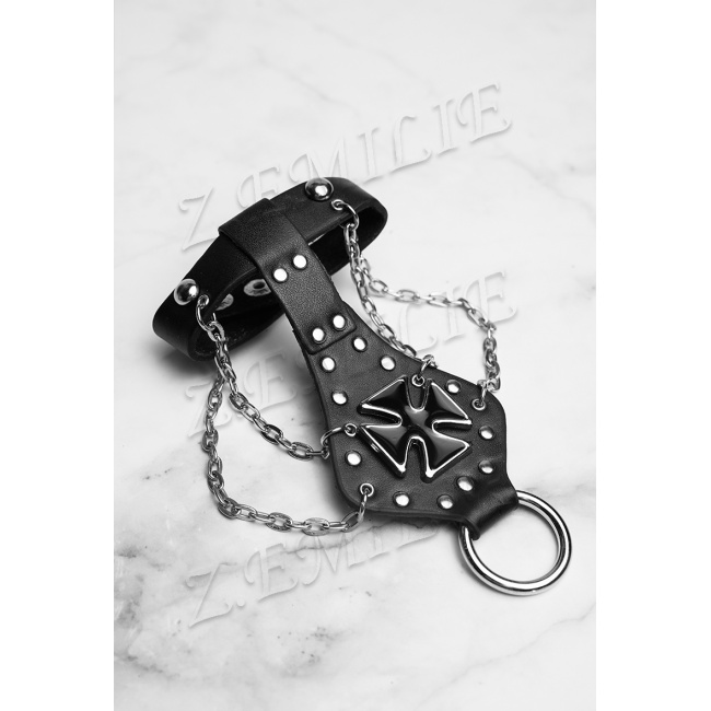 Bracelet En Or Jaune 9 Carats Malte – Double Croix De Malte En Relief – Longueur 18,4 Cm