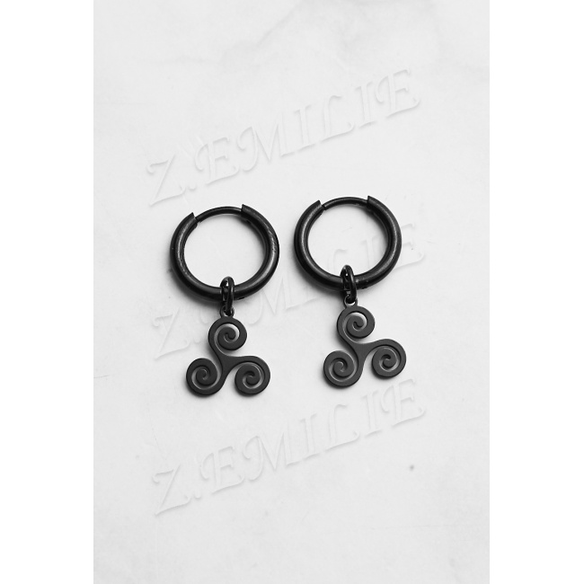 Boucles D’Oreilles Créoles Noires Homxi – Acier Inoxydable Petit Cerceau Noir Style Minimaliste