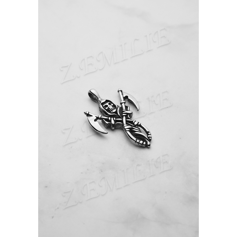 Zhubobo Collier Avec Pendentif En Acier Inoxydable Sainte Mort Père Noël Muerte Faucheuse, Acier Inoxydable