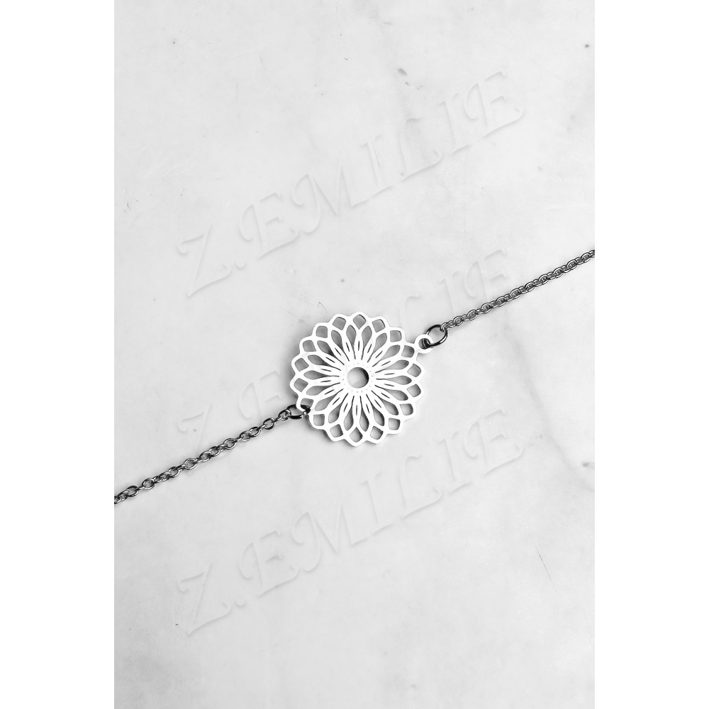 Bracelet Zen Tortue Mandala - Fil Blanc Ajustable, Paix Amour Sérénité