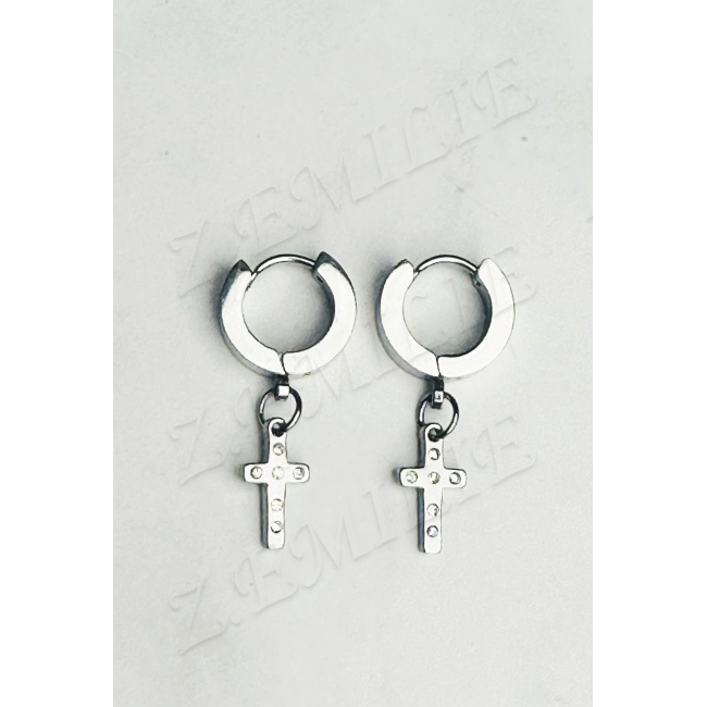 Boucle d'oreille croix noir | Boucle d'oreille moderne
