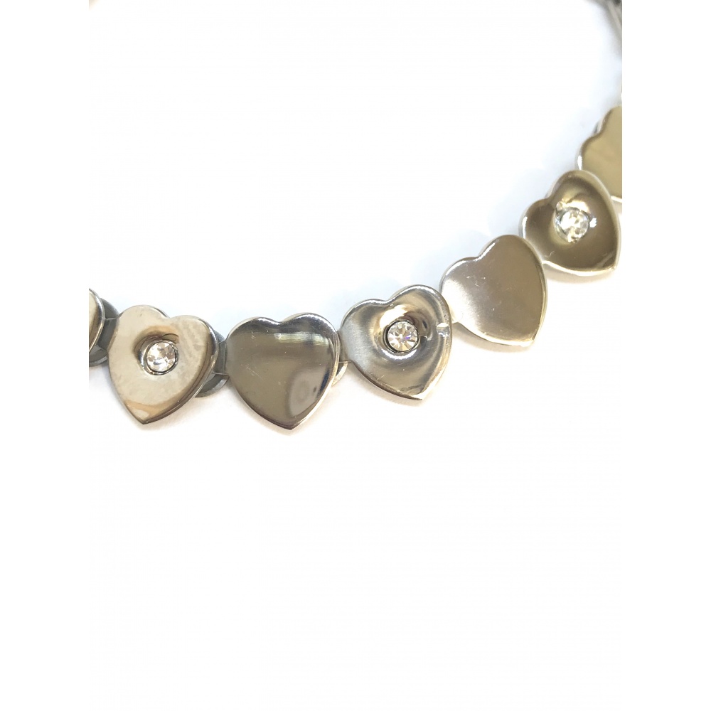 Bracelet double coeur en acier inoxydable | Bijoux Steel