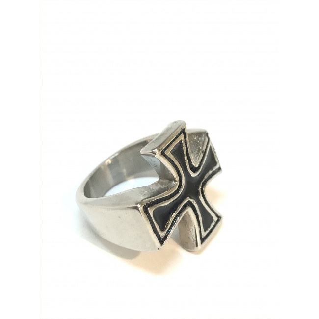 Bague Fourchette En Or 18 Carats Jaune Avec Croix De Malte - Toutes Tailles, Neuf Avec étiquettes