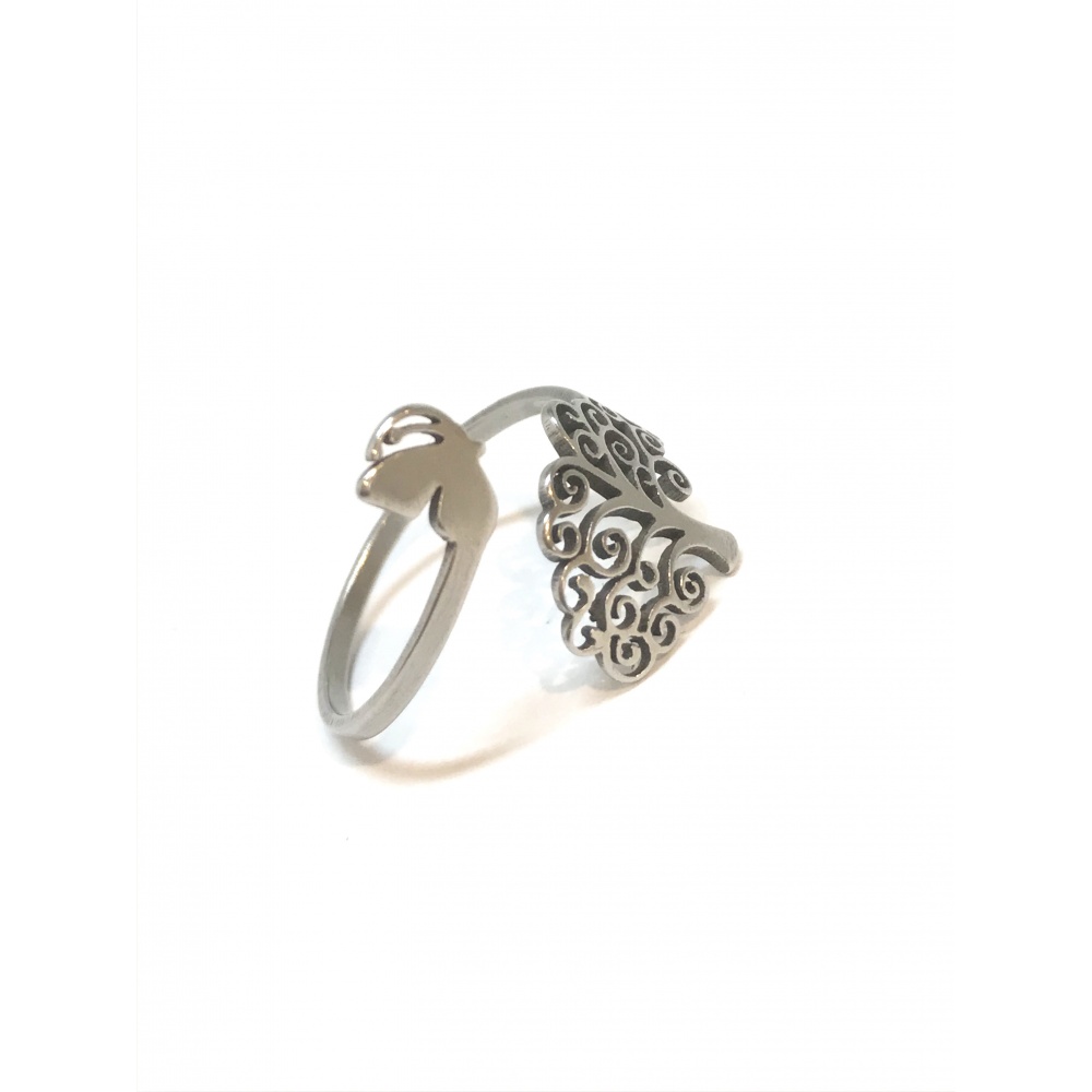 Bague Arbre De Vie Femme En Acier Inoxydable Doré - Avec Pierres, Taille Ajustable, Style Classique, Poids 7g - 14