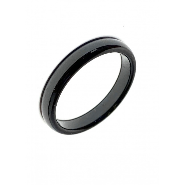 Bague anneau céramique 3mm - Bijoux Argent/Doré