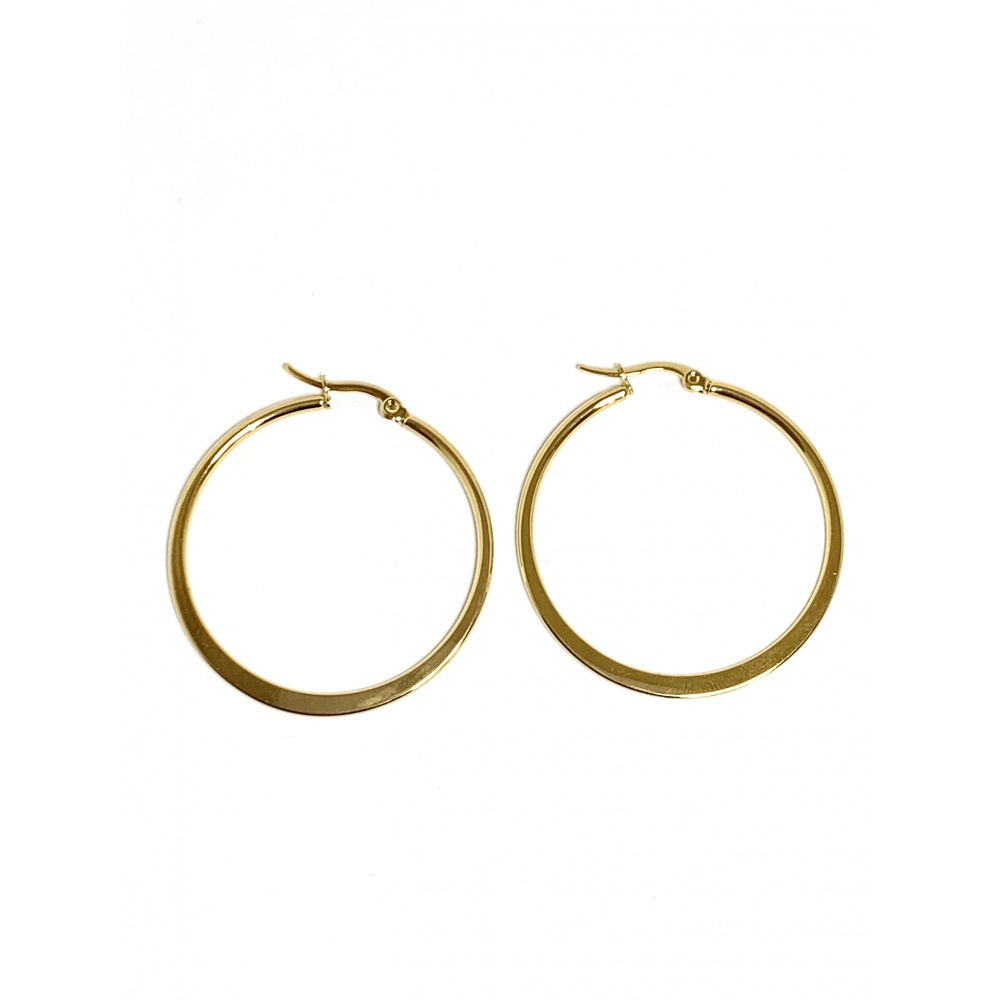 Boucle d'oreille acier créole 35mm