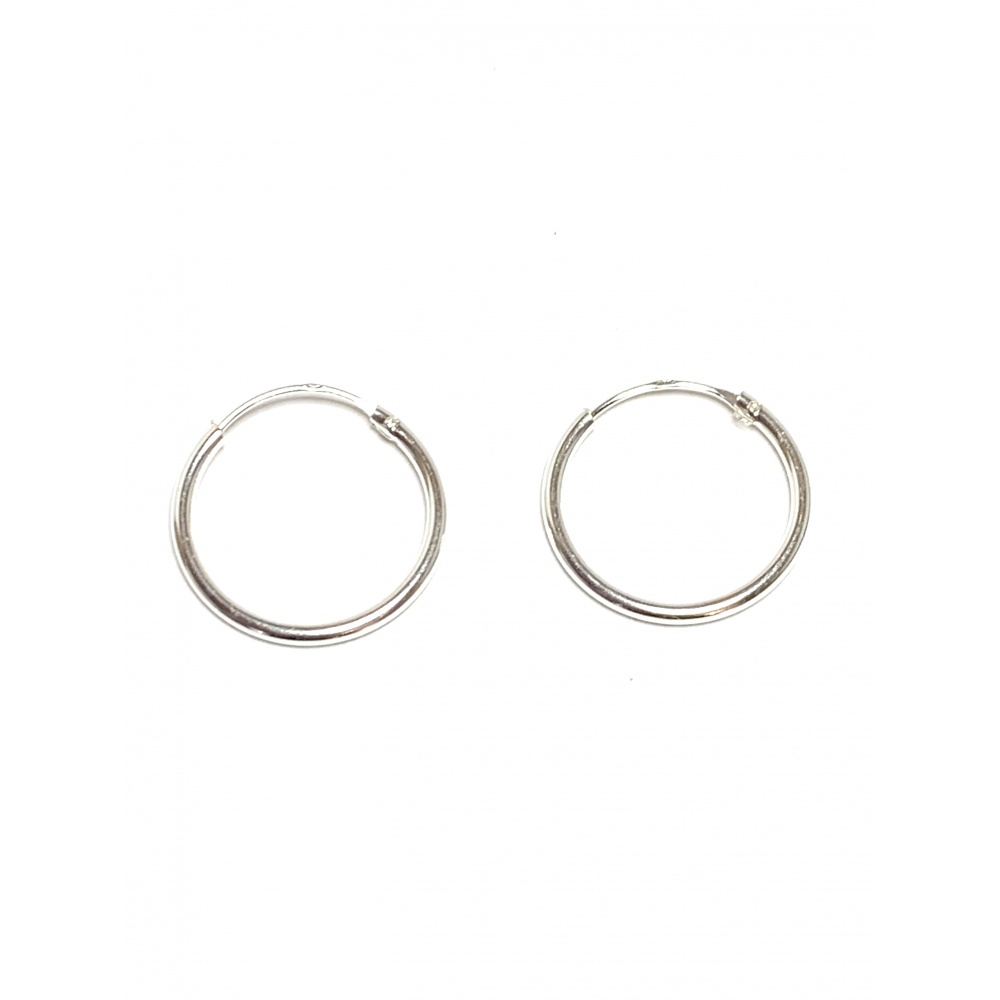 Boucle d'oreille argent/créole lisse cliquet