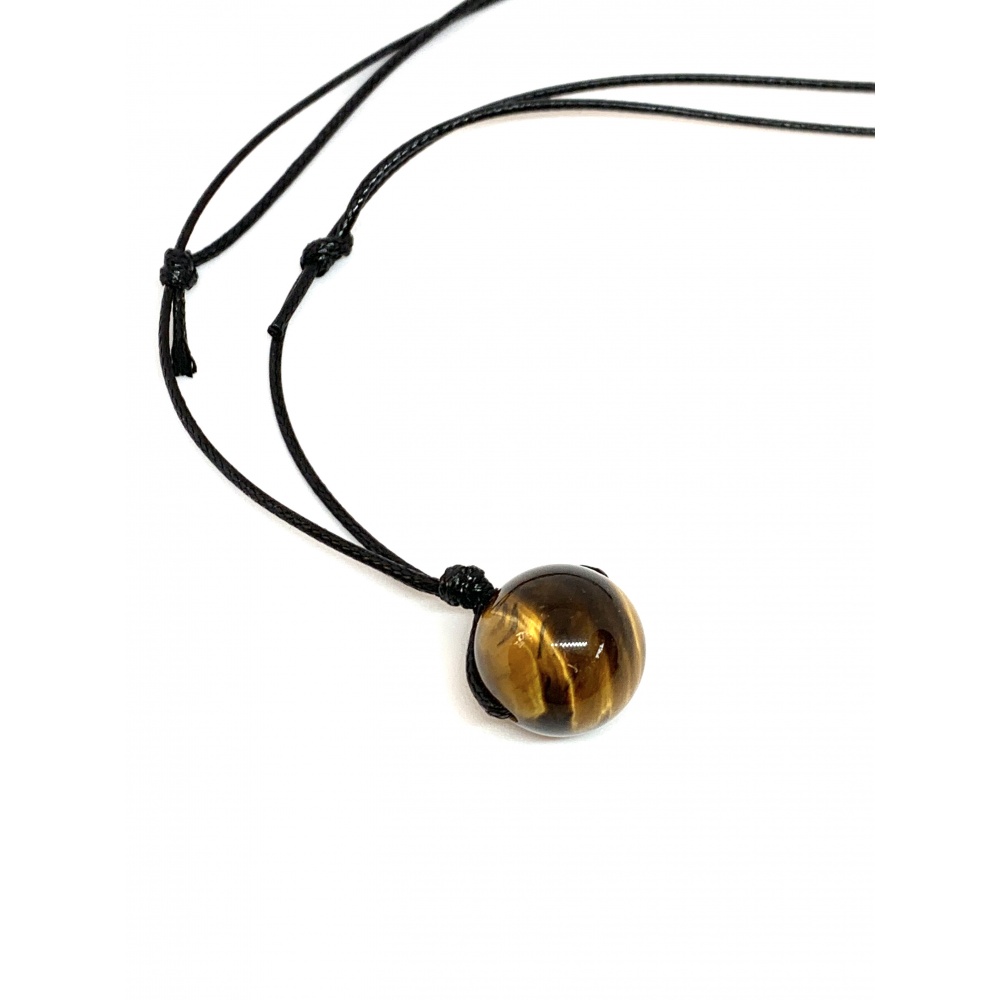 Collier homme ras du cou en pierres de lave et œil de tigre mat, un bijou de carractère au style