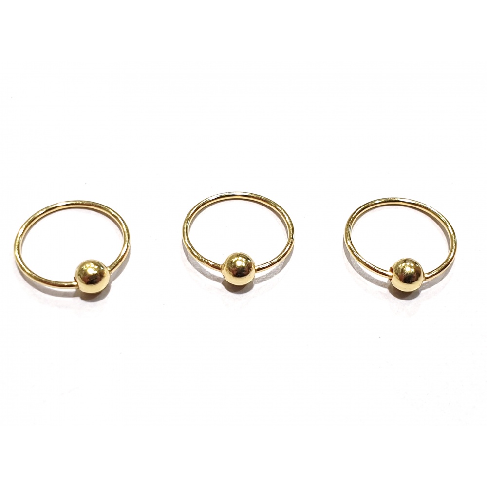 Piercing nez anneau avec boule 3mm par boite de 20 pièces
