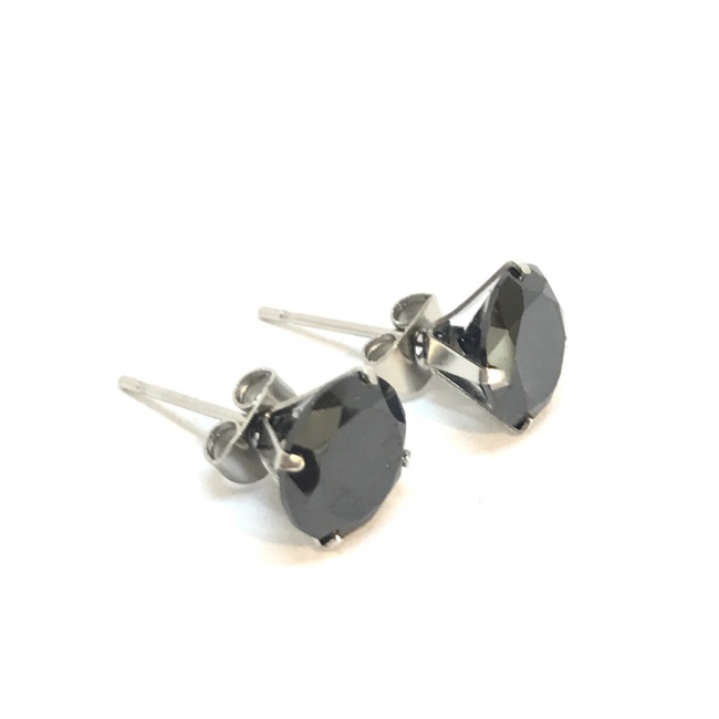 Boucle d’oreille acier strass zirconium carré 7mm par paquet de 3 paires