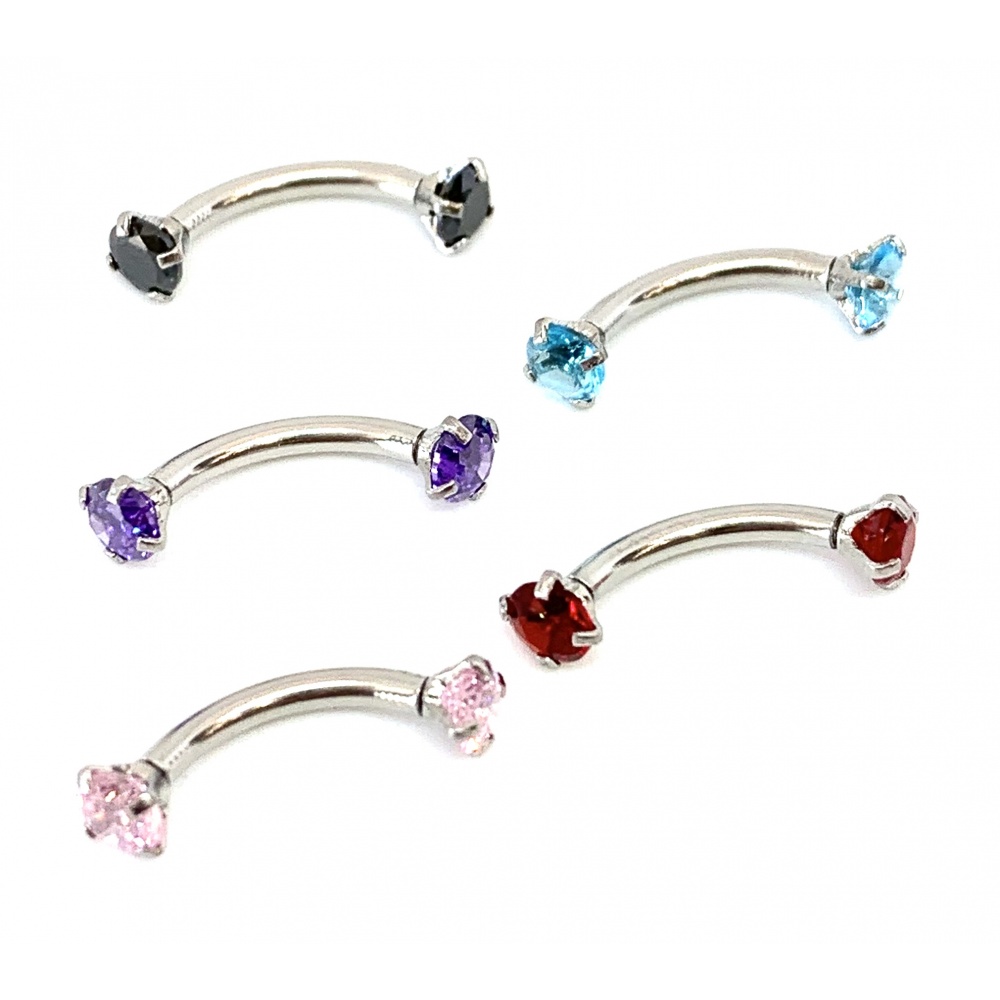 Piercing Étoile Noir Pour Arcade | Tige Courbée 1.2x8mm | Acier Chirurgical 316L