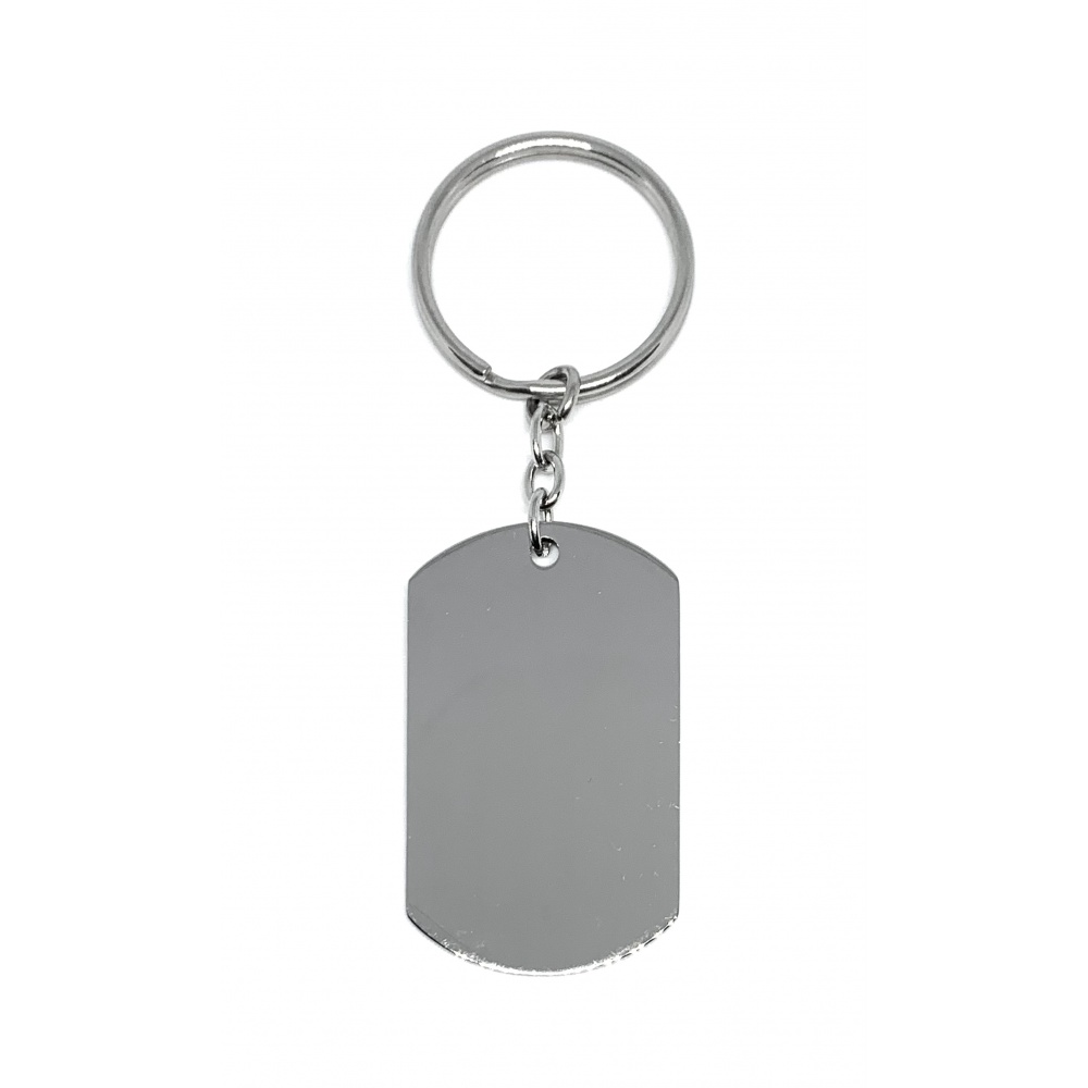 Porte-clé en métal avec plaque en satin et ruban de