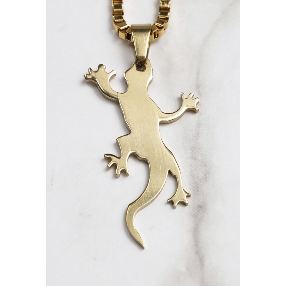 Collier Lézard Oscar De La Renta - Chaîne Or Rouge - Longueur 32 Pouces - Neuf Avec étiquette - États-Unis